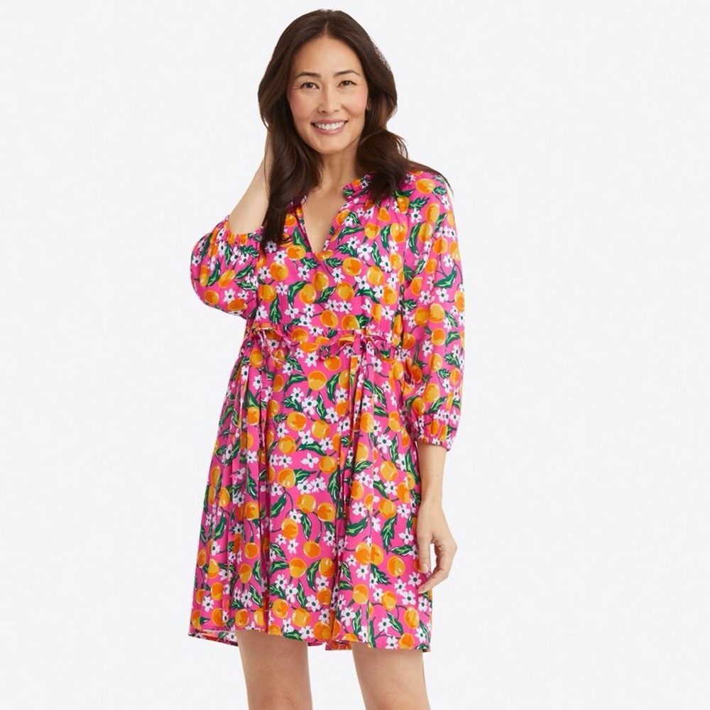 Draper James Kellie Babydoll Dress in Orange Blossom, size medium